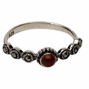 925 Silver Marquesite thin Ring size 7